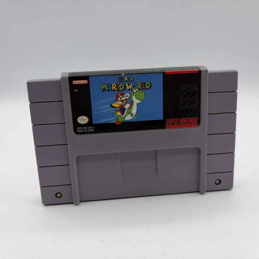 Nintendo Super Mario World SNES Video Game Cartridge SNS-MW-USA-1 NTSC-U/C
